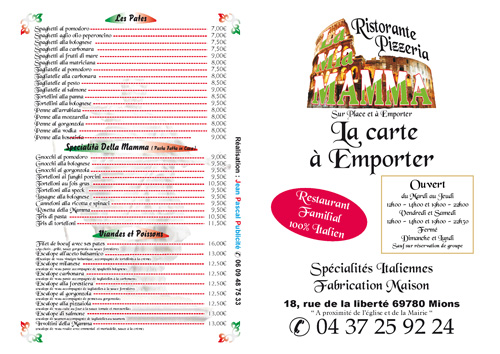 menu recto