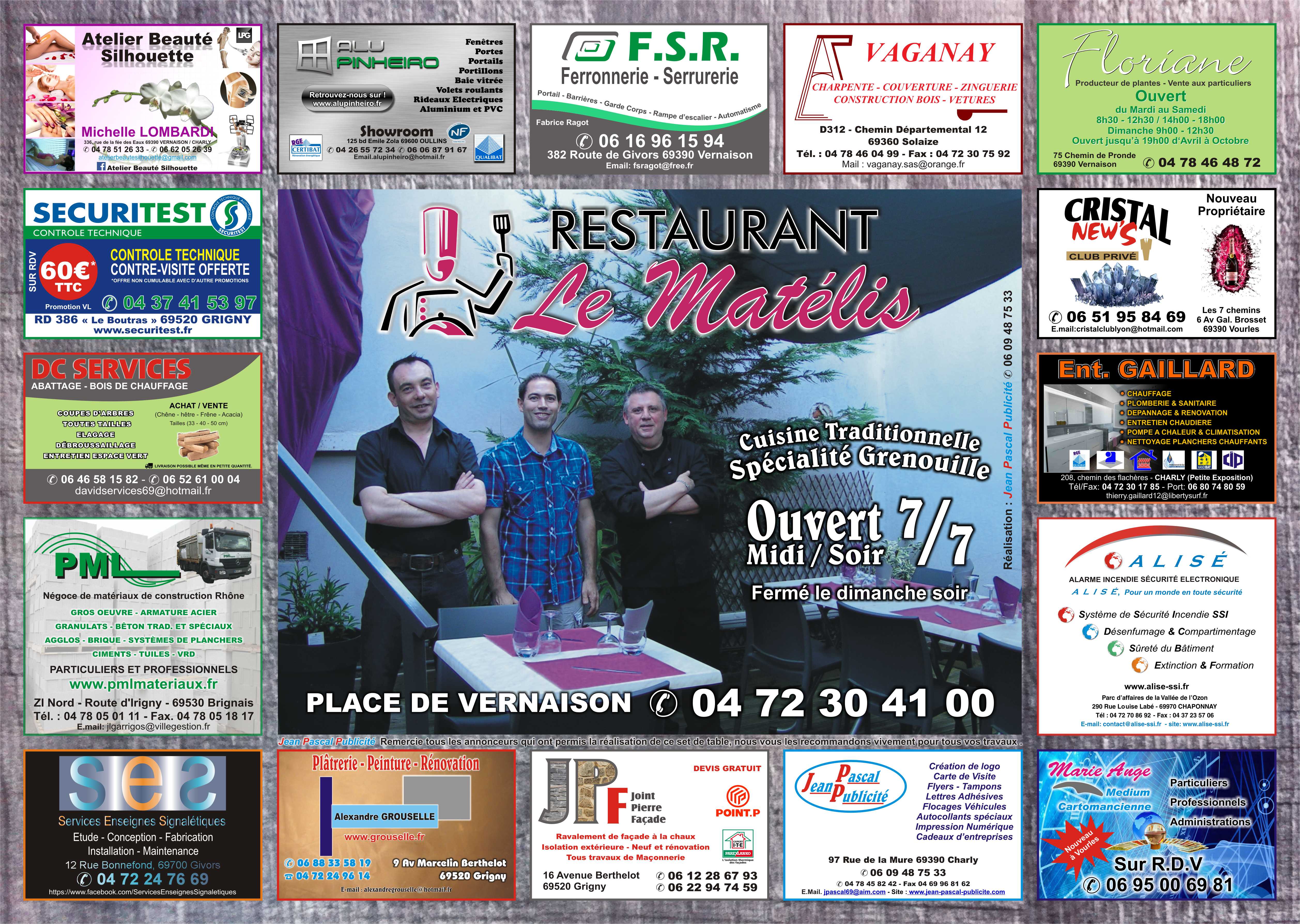 Editions des sets de table