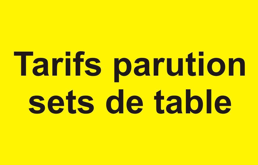 Tarifs de Parution
